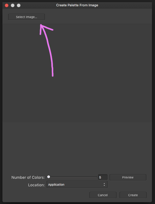 affinity designer select image for creating palette