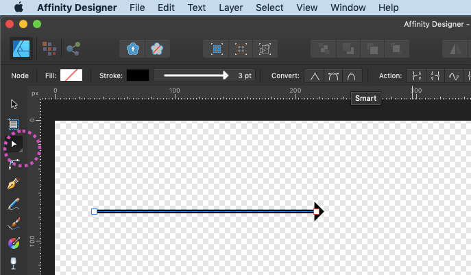 affinity designer line node tool