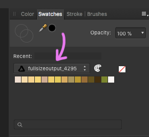 affinity designer created palette
