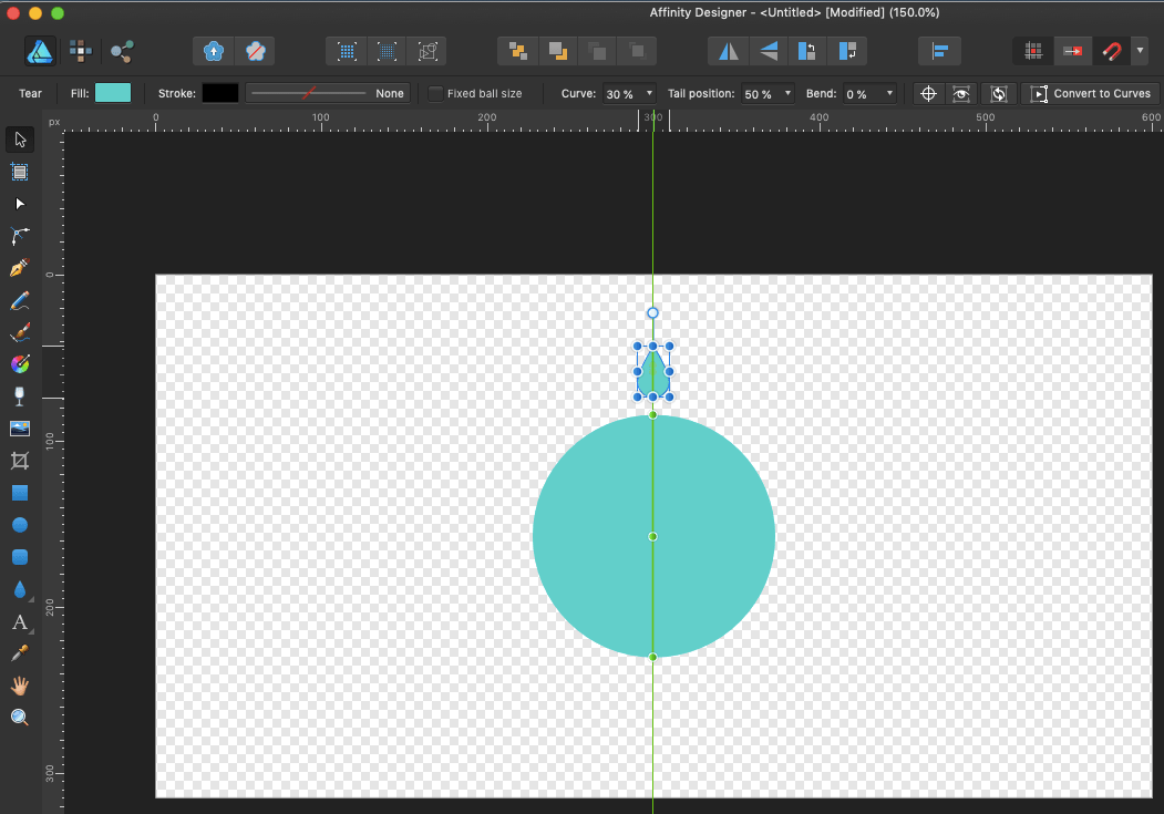 affinity designer tear snap to circle