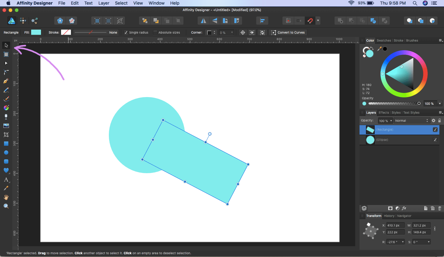affinity designer flat icon long shadow