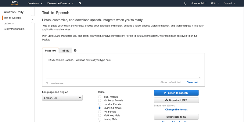 aws-polly-console